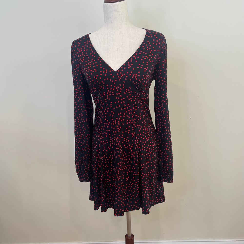Urban Outfitters Black with Red Polka Dots Dress Sz S